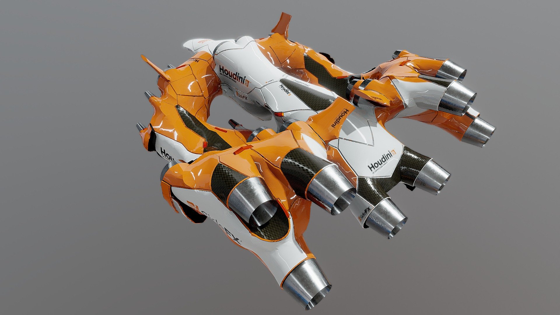 Procedural Hard Surface Modeling Test 9.0 - 3D model by asaito 3d model