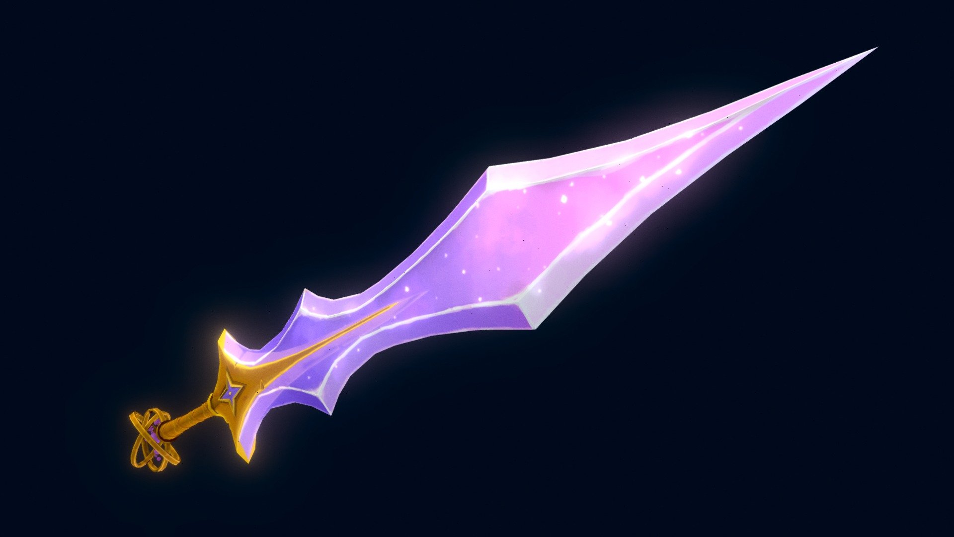 A galaxy themed handpainted sword made in 3dsMax as a class project! Check out the other works: #bib3d2023 - Galaxy Sword - Download Free 3D model by JustFitz 3d model