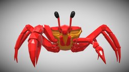 [Low Poly] Crab fish, fishing, crab, ocean, animals-cute, blender, lowpoly, low, poly, animal, animation, animated, rigged, sea