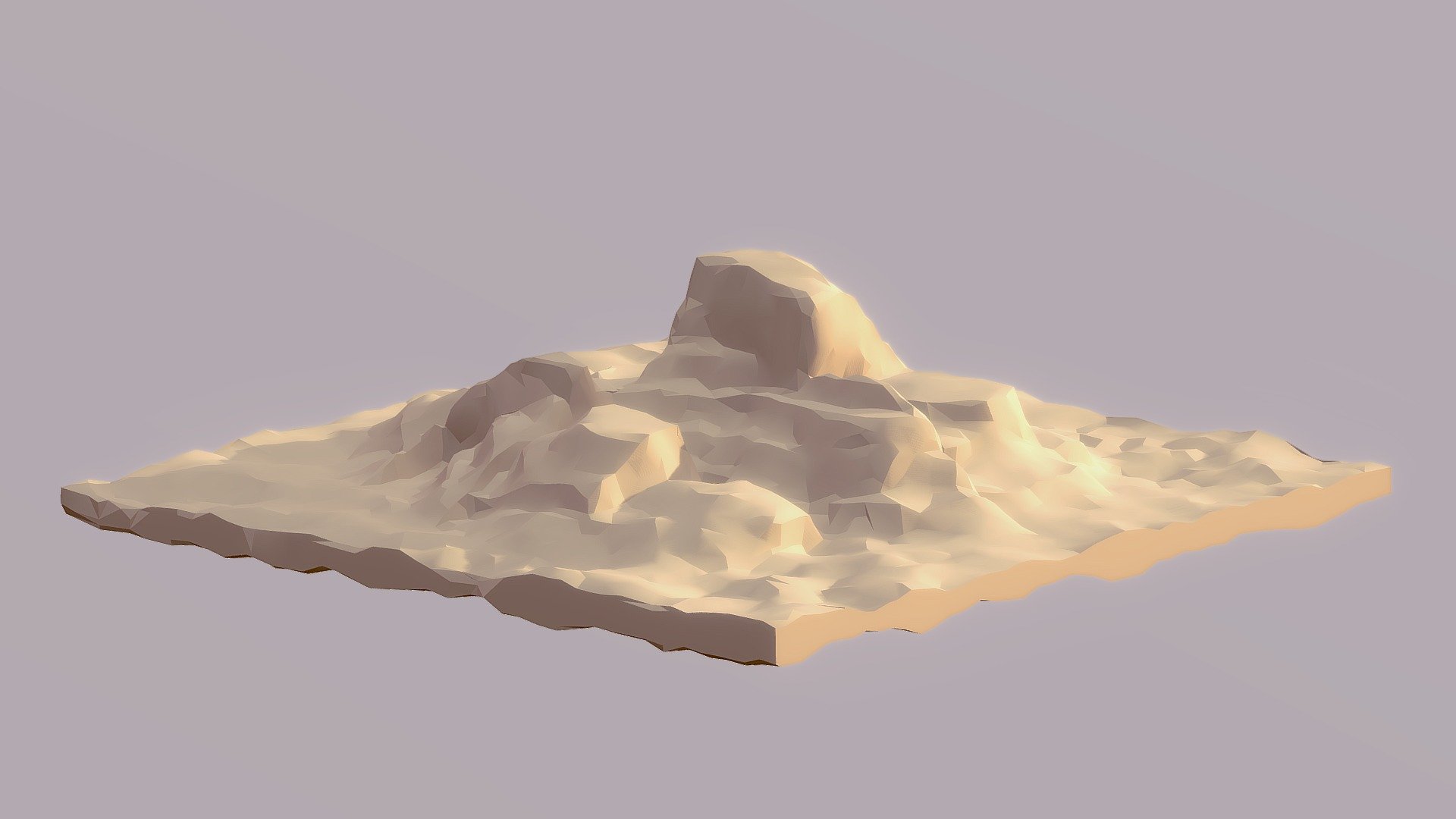 Recently discovered the Blender addon ANT Landscape, and used it to create a base terrain mesh that I then manipulated with modifiers and standard modelling to create this faceted Desert terrain 3d model