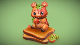 Little Strawberry Jamster sculpt, hamster, creature, daesdc2022, daesdc2022ccw