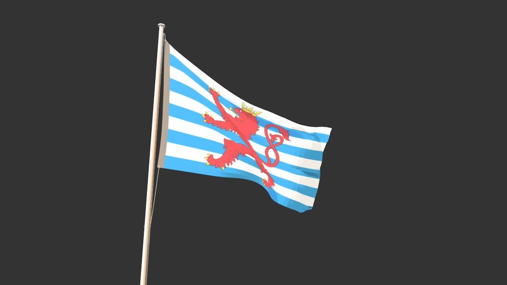 Luxembourgish animated flag - Flag - 3D model by scooterMaya 3d model