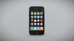 Apple iPhone 3Gs brick, smart, smartphone, cellular, phone, cellphone, low-poly, 3d, low, poly, model, mobile, digital