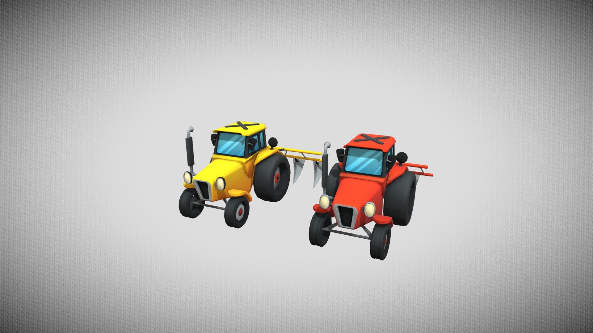 Collection includes 2 variations of lowpoly stylized Tractor models with textures, colours &amp; materials. Contains all basic farm equipments.

2 - Tractor variations.

‘All models are strictly exteriors only’ All models contain optmised UV mapping with topology, textures and materials for direct use .

Formats:

fbx - Tractors_Stylized Low-Poly - Download Free 3D model by ZyneLabs 3d model