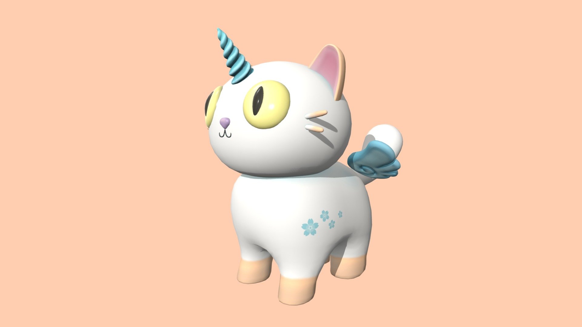 I made this model as a request from a person for 3d printing. I was given full freedom on making style for this model. The design was made like this to be more suitable for printing. I like this model, I think it looks super cute, and colors make it look like a candy. It's a high-poly model which consists out of 17K triangles, cause I wanted to be as smooth as possible. I decided to do handpainted textures to get more cute and simple look.
If you liked this model support me by giving a like or toss a coin at https://boosty.to/justjane666
Feel free to comment on my artworks) - Cute cat unicorn (stylized) - 3D model by Just Jane 666 (@JustJane666) 3d model
