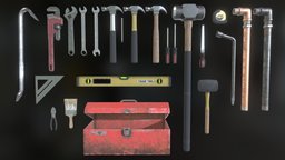 Toolset Sketchfab prop, tools, generic, worn, item, dirty, toolset, heroasset, pbr