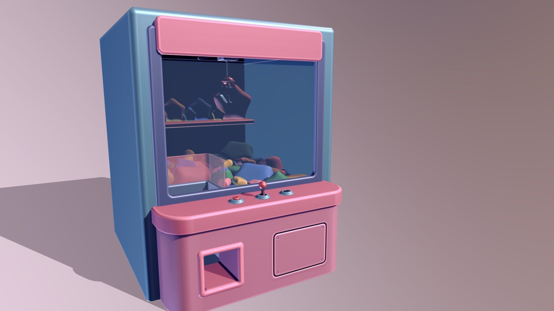 without textures, only normal map, AO, curvature - baked clawmachine - 3D model by octopushh (@octopushh8) 3d model