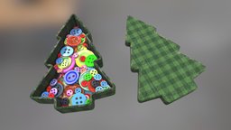 Buttons In Box kit, tree, capsule, household, christmas, tailor, box, buttons, sewing, colored, embroidery, insturment, substancepainter, substance, plastic, spares, needlework