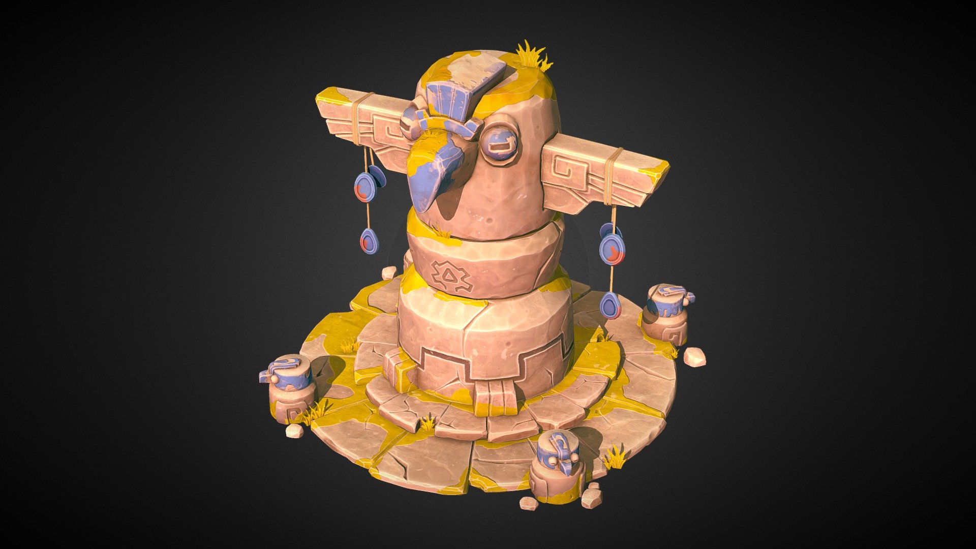 Hi! Tried to make a stylized totem on my free time. Hope you like it :)
Concept by ANfei YU. 

Here is my artstation profile;
https://www.artstation.com/ozcanburak8 - Stylized Totem 01 - Download Free 3D model by Burak Özcan (@ozcanburak8) 3d model