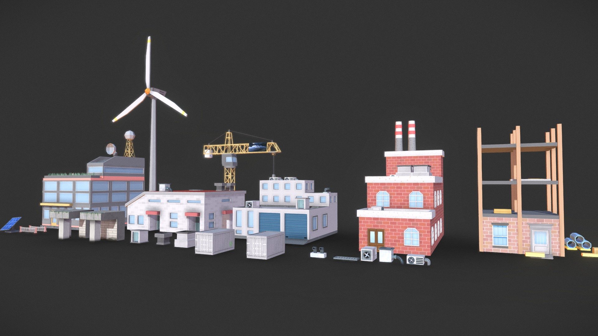 Modular 3D assets, which integrates easily with other models from our ISOLAND kits - ISOLAND - Industrial - 3D model by Physis.Studio (@phyis.studio) 3d model