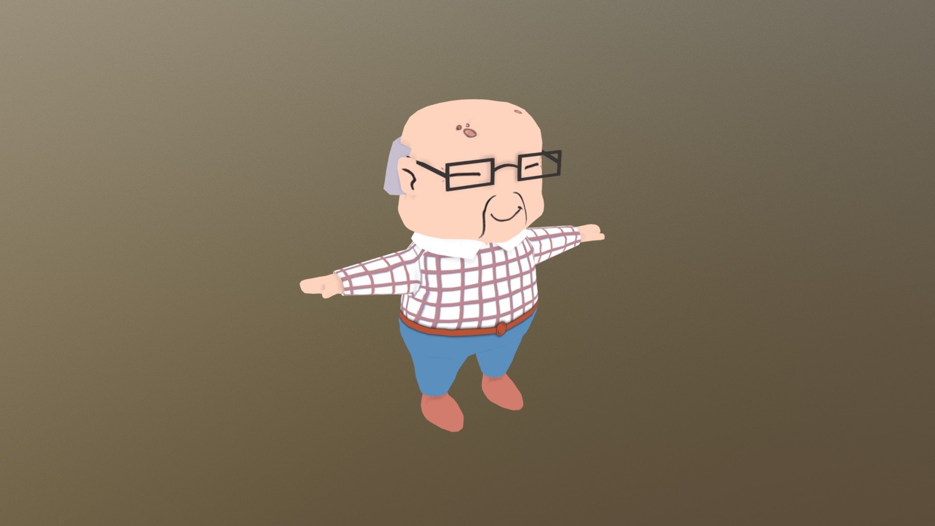 Cartoon grandfather for a mobile app - Grandpa - 3D model by luuxord 3d model