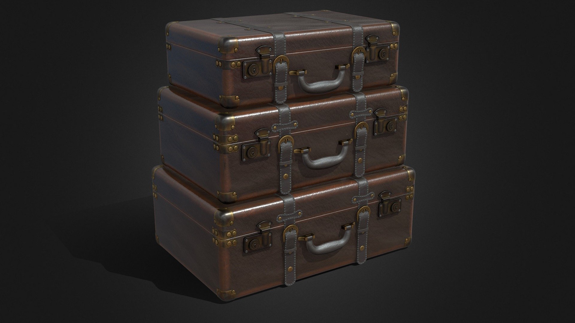 Vintage_Suitcase_Boxes_Vray - 3D model by 0legator 3d model