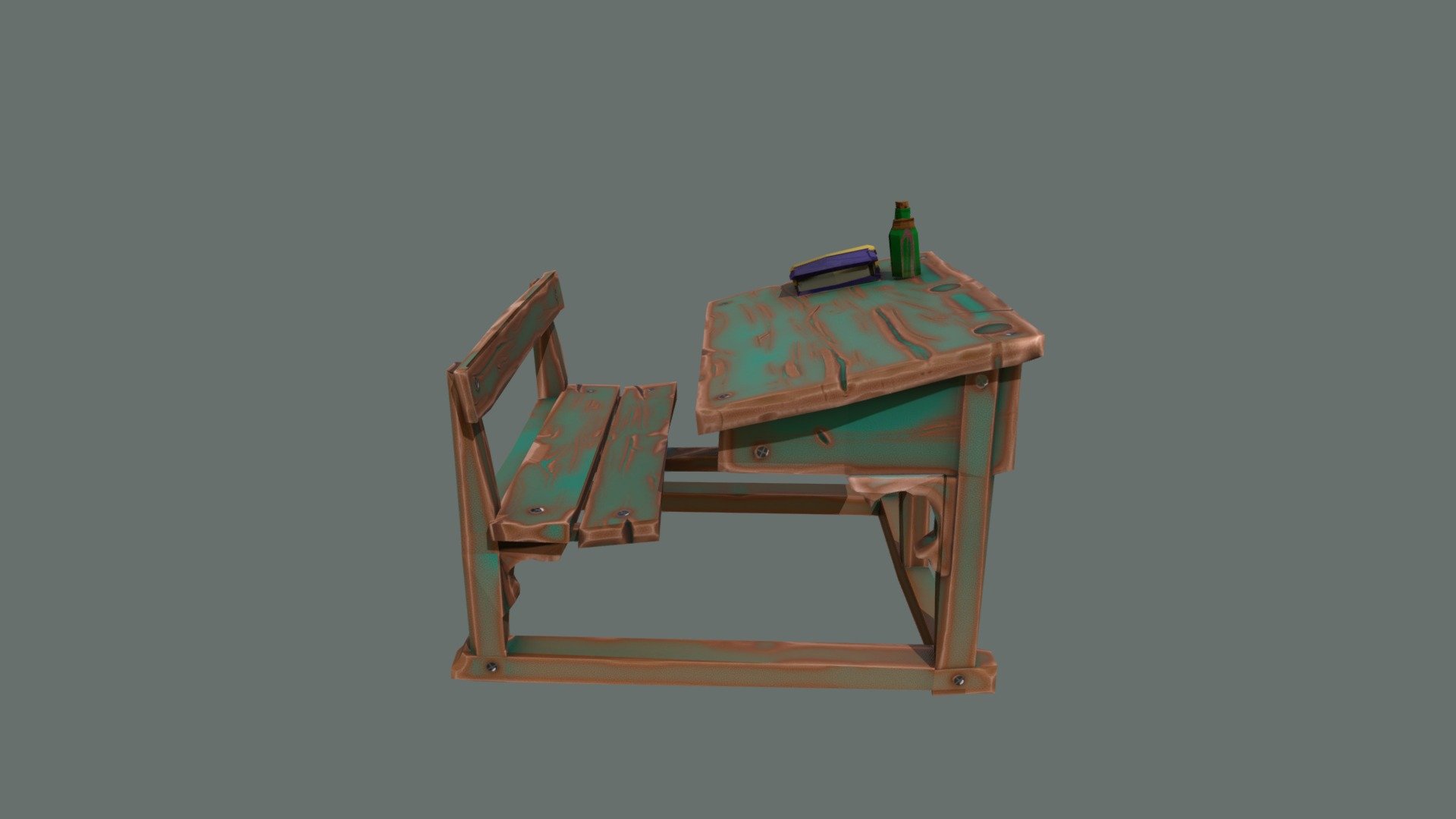 Stylized School Desk - 3D model by Elise_Lo 3d model