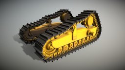 Rig-Test (1) Bulldozer Undercarriage bulldozer, wip, undercarriage, vis-all-3d, 3dhaupt, construction-vehicles, baufahrzeuge, rig-test, blender3d, rigged, fahrgestell, fahrwerk, chain-rig