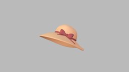 Summer Hat hat, cap, prop, fashion, bow, women, summer, sun, accessory, beach, head, costume, straw, ribbon, character, cartoon, clothing, lady