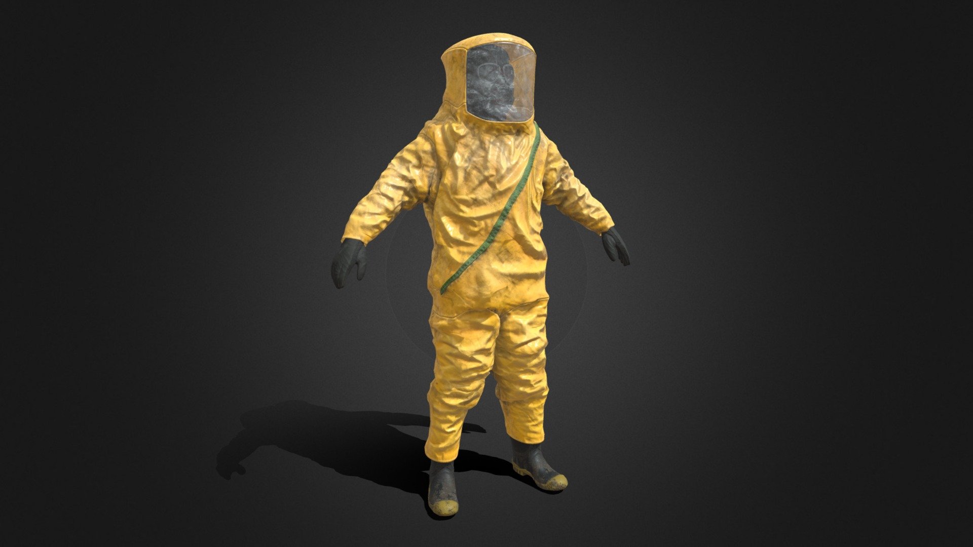 Not RIGGED version

Gas Mask Included 3D Hazmat nuclear , bacteriological , chemical hazard NBC ( Level 3 and 4 ) Kane Pixels backroom suit modeled in high precision with two Color Sets of Textures. This is a mix between several references i found. this model has been accurately recreated in 3d High poly to keep every details.

The entire model was textured with its accessories relying on references and actual products. Textures may need to be relocate after uncompressing the Texture file.

included :
High poly Model
4K Textures. Dark Green &amp; Yellow

Royalty Free License ( Cf Cgtrader Terms and conditions ). Can be used in any type of projects : Image, render, vfx, commercial, Nft, video, film, games. Reselling Any parts, modified parts, baked Geometry or texture, or any sources file is not allowed 3d model
