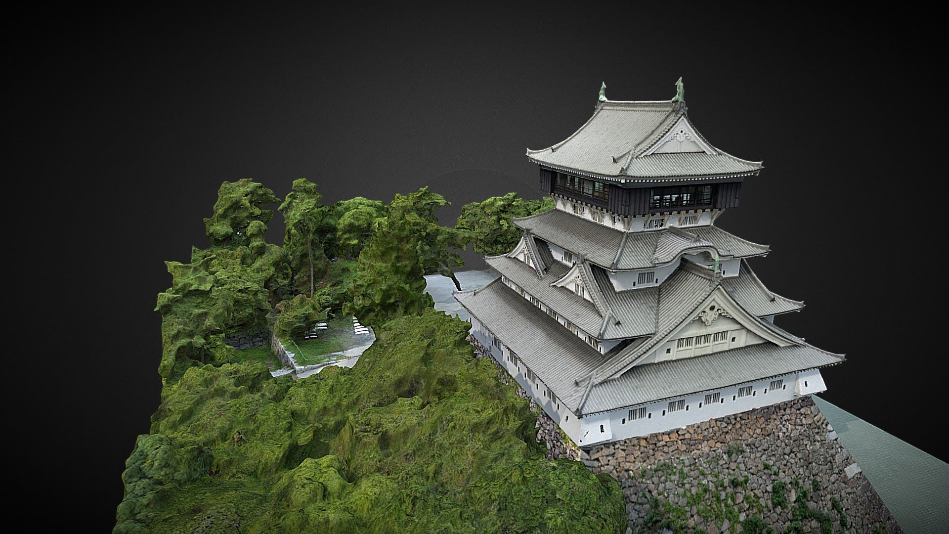 This 3D data of Kokura Castle was made using photogrammetry. This is Avatta's first attempt in using drones to make high quality 3D architectural scan. We have photographed over 1500 images from all directions and the data was processed using Agisoft Photoscan. 

Kokura Castle of Kitakyushu, Japan was built by Hosokawa Tadaoki in 1602. It was the property of the Ogasawara clan (from Harima) between 1632 and 1860. The castle was burnt down in 1866 in the war between the Kokura and Chōshū clans.

Mori Ogai was based at the castle at the turn of the 19th-20th century when it was a military base.
The keep was reconstructed in 1959, and the castle was fully restored in 1990. The Matsumoto Seicho museum and castle garden were opened in 1998. The old Japanese-style pre-Brunton lighthouse from Shirasu is in the castle grounds 3d model