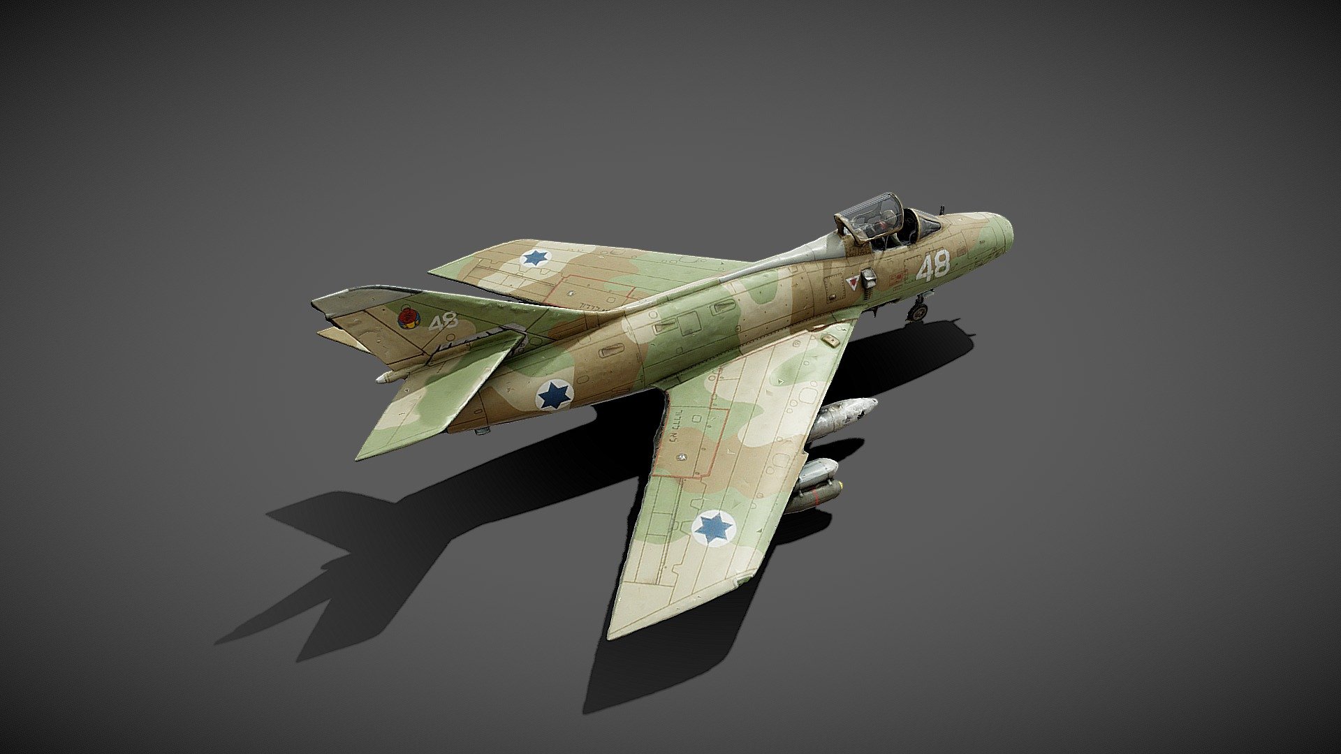 Rework 3D scan model of AMAC35. Thanks for him. Original model https://skfb.ly/o97nq

Super Mystere B.2 - Israel Jet - Download Free 3D model by Ashkelon 3d model