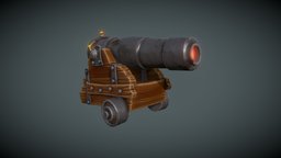 Stylized Cannon prop, cannon, thieves, substance, painter, maya, asset, game, 3d, art, ship, stylized, of, sea, pirates