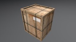 Old wooden cargo crate 9 crate, wooden, transport, crates, ready, shipping, cargo, box, pbr, wood