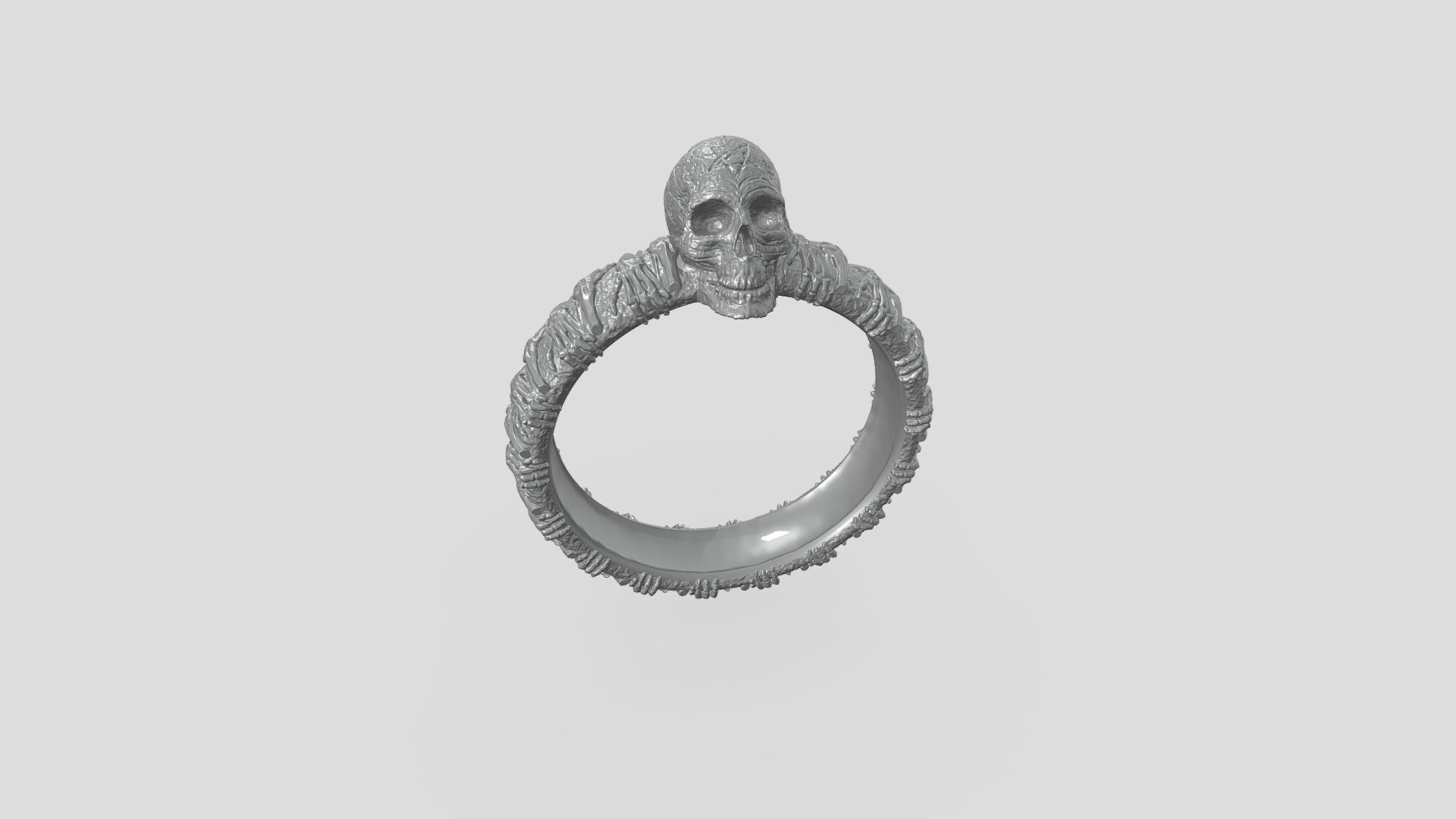 Skull Ring Merged Final Ring (1) - 3D model by mais1bento 3d model