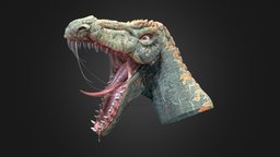 Dinosaur mouth, teeth, tongue, scales, reptile, aggressive, creature, dinosaur