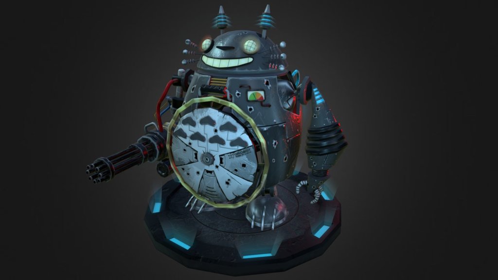 Totorobot !!
New 3D character, a mix between the famous Totoro Ghibli studios and robot old school like Fallout 4. Modeling with 3ds max 3d model
