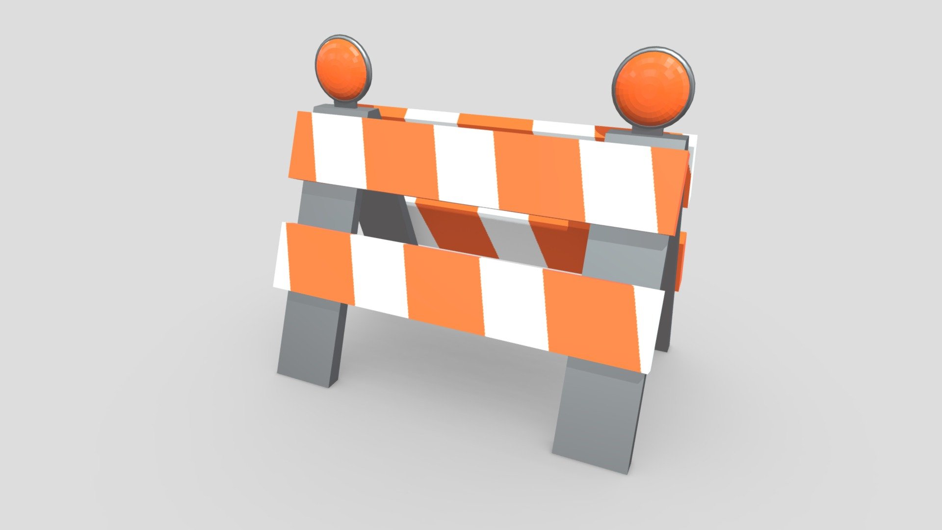 Traffic Barrier that was created using Blender. This is a simple low poly traffic barrier that can be used for things such as construction scenes, or background props in animations or game development. The model has a simple design with signs that represent caution on each side and reflectors at the top. This object was made using the metalness workflow and uses PBR textures.

Features:




Object uses a low poly simple design

Object uses the metalness workflow and 2K PBR textures in PNG format

Object has been manually UV unwrapped to match its PBR textures

Blend file includes pre-applied textures, lighting and camera setups

Object has been exported in 4 file formats (FBX, OBJ, GLTF/GLB, DAE/Collada)

Included Textures:




AO, Diffuse, Roughness, Gloss

UVLayout

The source file that is uploaded is for demonstration use and is uploaded in FBX format. In the additional file you will find all model exports and the textures that go along with them 3d model
