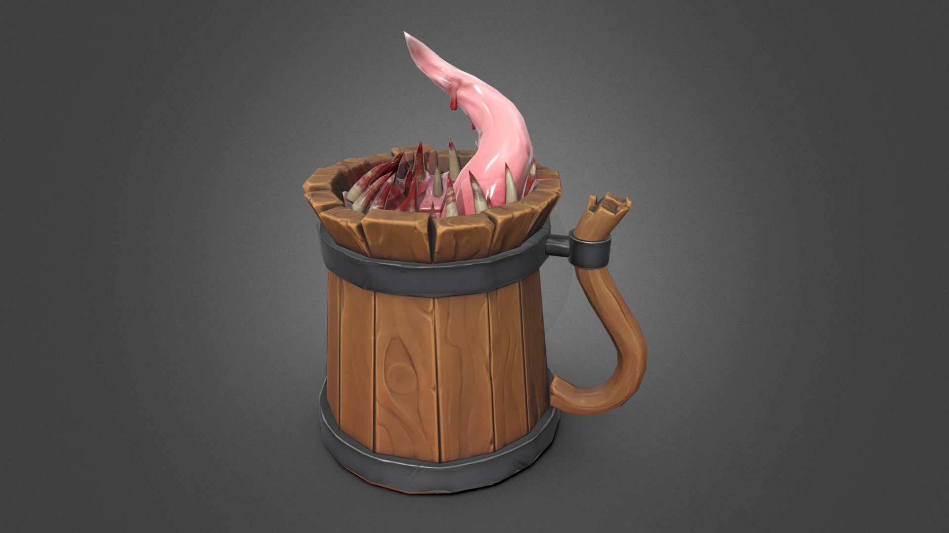 A mimic mug that's been floating around in my head for a while and decided to work out in a shorter timespan than my usual works. This is the bloody version, with a clean version being available here - Mimic mug (bloody version) - 3D model by Syllver 3d model