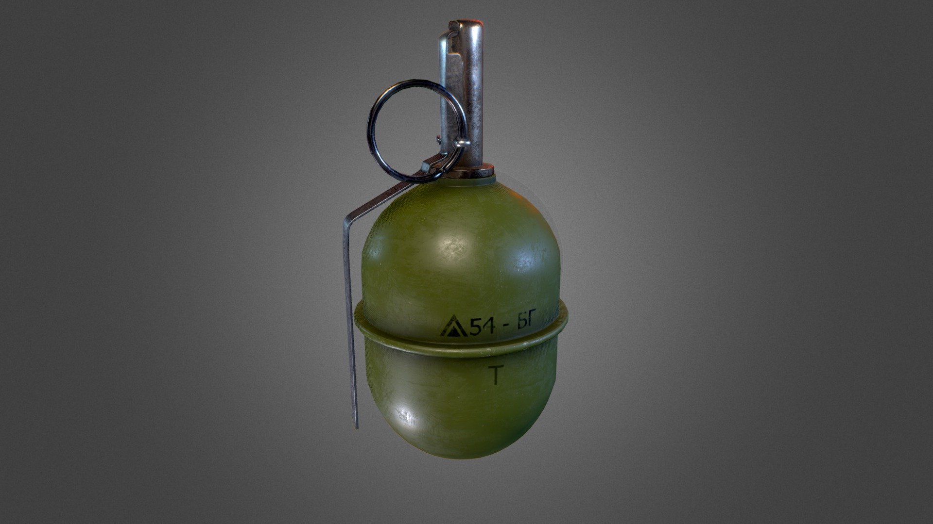 The RGD-5 (Ruchnaya Granata Distantsionnaya) English &lsquo;Distance Hand Grenade' or &lsquo;Long-Range Hand Grenade', is a post-World War II Soviet anti-personnel fragmentation grenade, designed in the early 1950s. RGD-5 was accepted to service in 1954. It is still in service with many of Russia's former client states and has been supplied to Iraq as well as other Arab nations.

Textures all 1024 res for pbr materials:

Albedo
Normal
Metalness
Roughness
AO
 - RGD 5 Grenade - 3D model by B1endMan 3d model