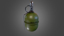 RGD 5 Grenade green, soviet, ussr, game-ready, rgd5, rgd-5, pbr-shader, rgd, pbr-materials, genade, weapon, low_poly, low-poly, 3dsmax, pbr, lowpoly, gameasset, gameready