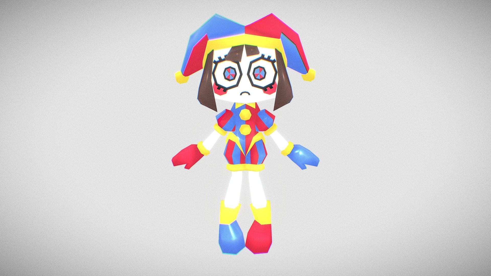 Pomni from The Amazing Digital Circus in PS1 style!! - Pomni - 3D model by strawbebby228 3d model