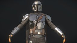 Mandalorian Realistic 3D Model Low Poly warrior, stormtrooper, wars, realistic, star, mandalorian, character, game, pbr, lowpoly, starwars, gameready, person