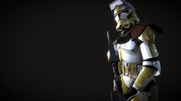Clone Trooper Phase 2 Commander Bly commander, trooper, empire, grand, army, legion, clone, ready, imperial, phase, wars, galaxy, star, 2, republic, galactic, corps, leader, pbr-game-ready, bly, character, game, pbr, helmet, substance-painter, man, animation, fantasy, human