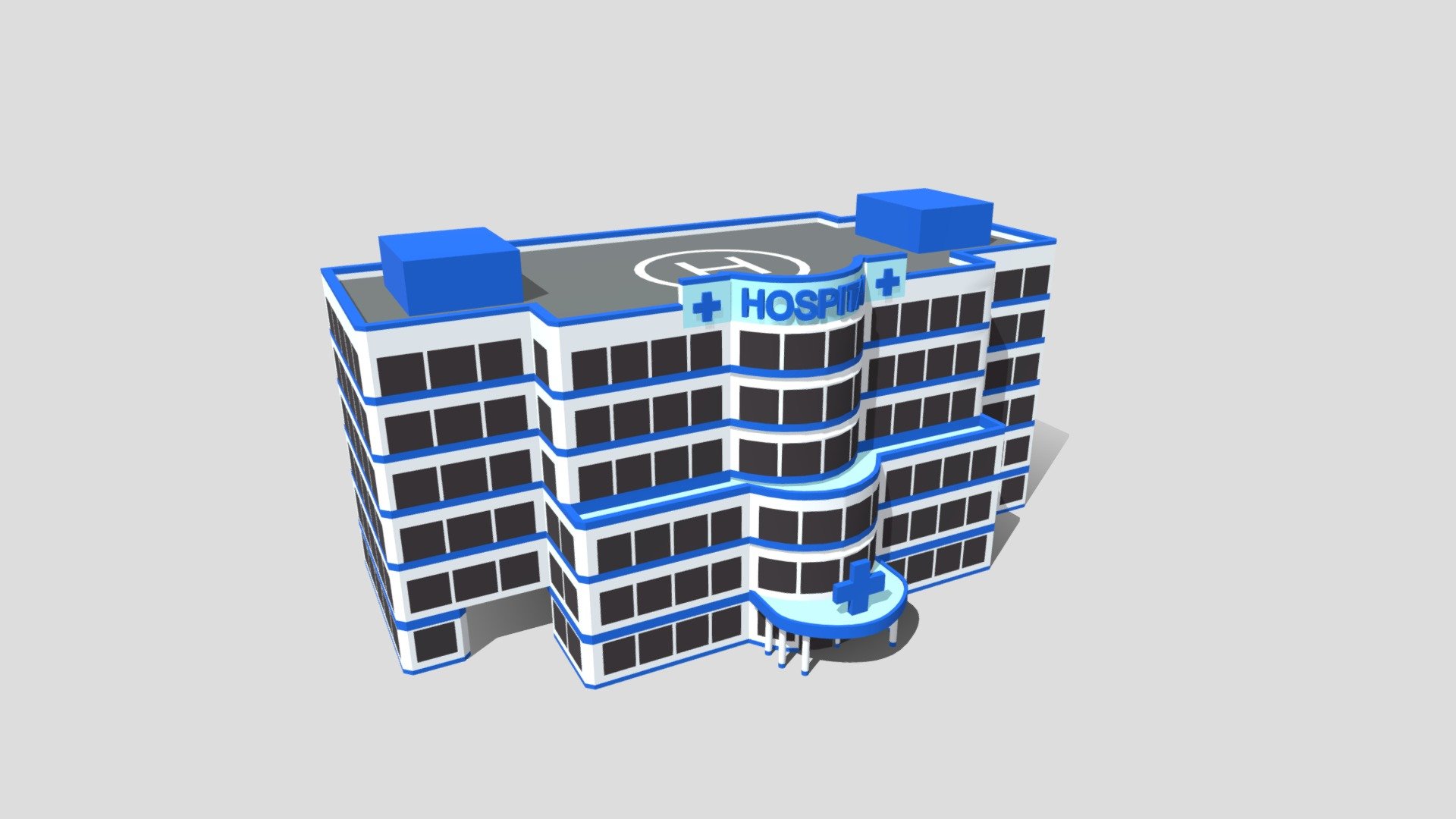 Low poly hospital part of lowpoly city pack - Low poly hospital - Buy Royalty Free 3D model by assetfactory 3d model