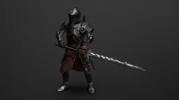 Heavily armored Landsknecht knight-armor-sword