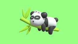 Panda panda, wallpaper, render, low-poly, animal