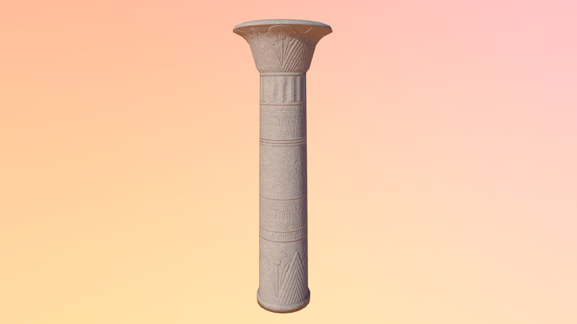 An Egyptian column created for my Desert Ruin environment on my ArtStation page 3d model