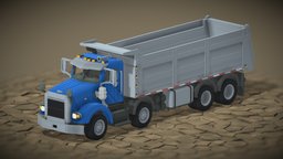 Voxel Dumper Truck With Animation truck, mining, vox, dumper, tipper, low-poly, voxel, gameasset, animation, magicavoxel