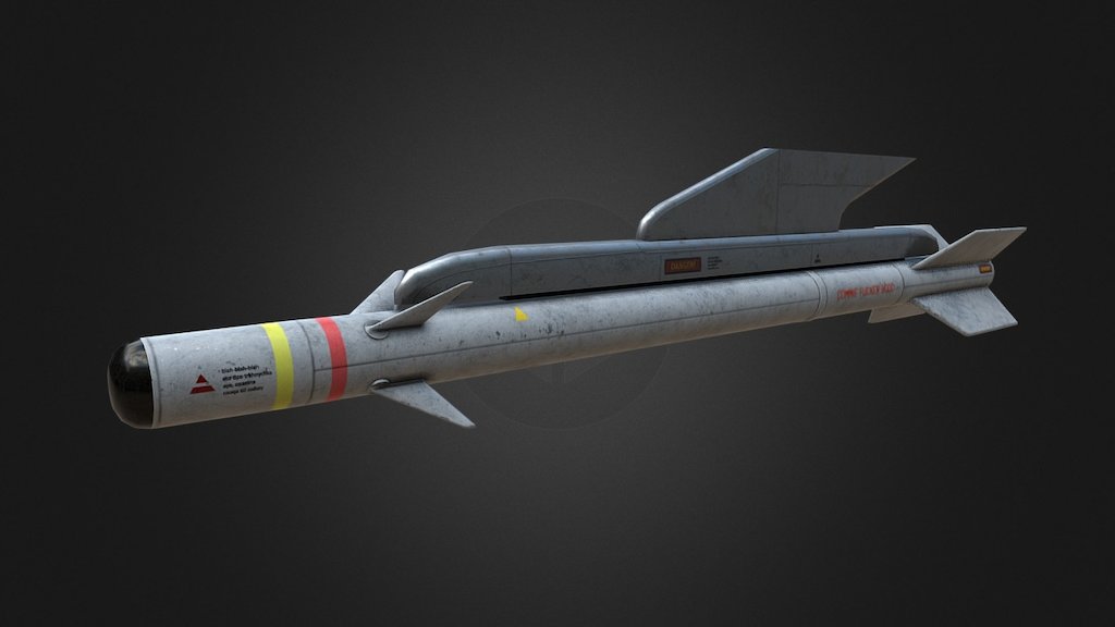AIM-9B Sidewinder - AIM-9B Sidewinder - Download Free 3D model by Yksnawel 3d model