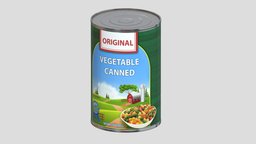 Vegetables Canned Low Poly PBR food, square, rectangular, oil, cap, cylinder, packaging, lid, olive, can, tin, vr, ar, mockup, handle, round, metal, box, package, vegetable, canister, asset, game, 3d, low, poly, bottle, container
