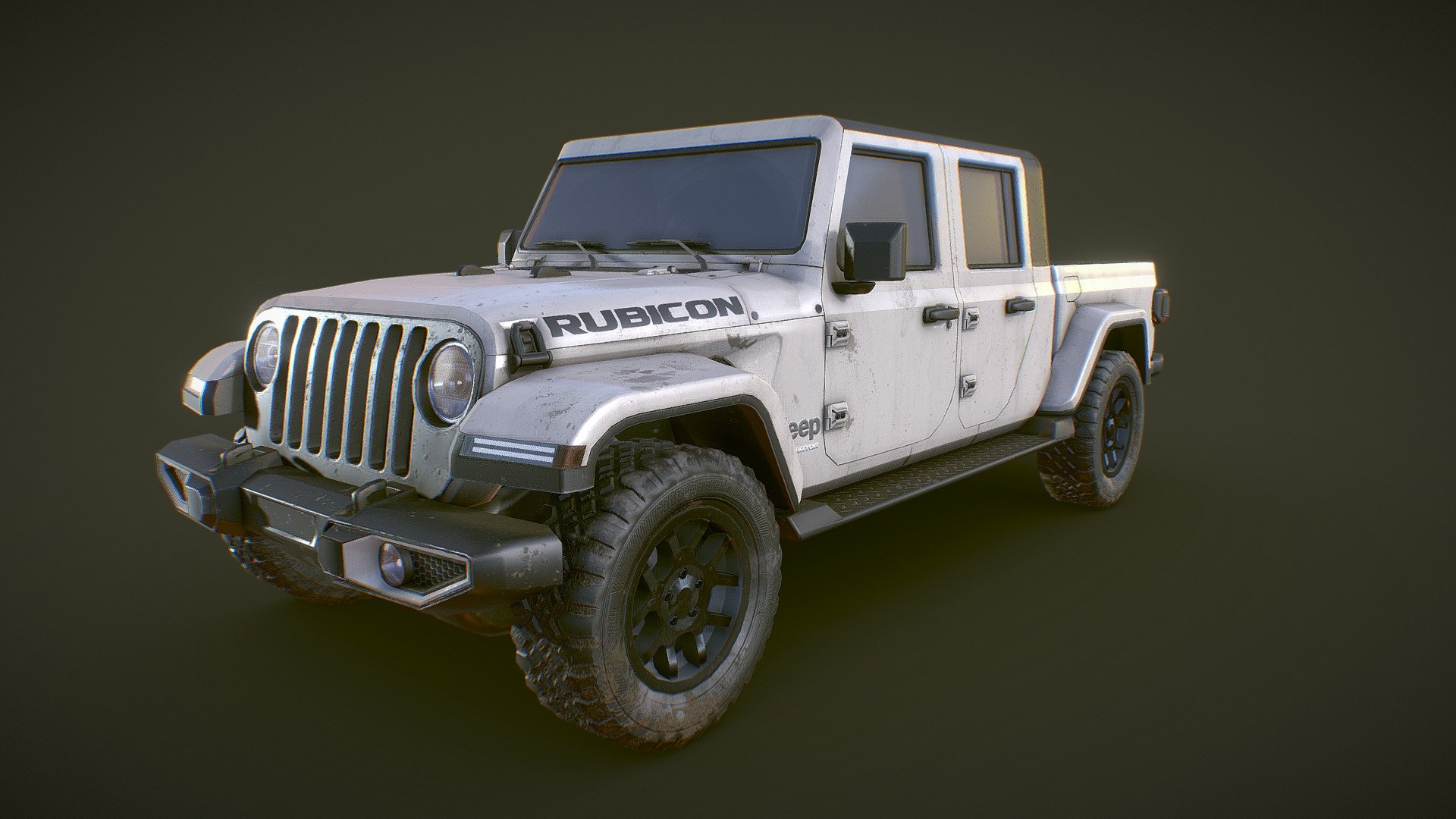 The Jeep Gladiator is a midsize pickup truck manufactured by the Jeep division of Stellantis North America (formerly FCA US). It was introduced at the 2018 Los Angeles Auto Show on November 28, 2018, and went on sale in the spring of 2019. Based on the same platform as the Wrangler JL, the Gladiator is Jeep's first pickup truck since the Comanche was discontinued in 1992 3d model