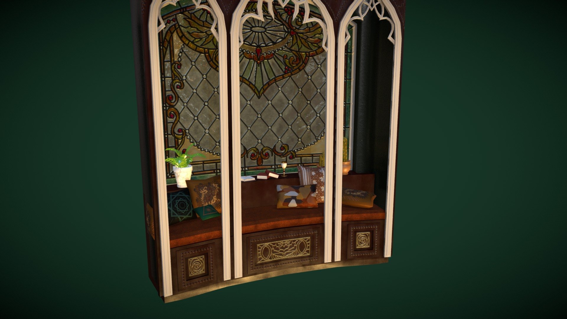 A cute corner to be alone ^^ (with books and tea)
.
The window is handpainted, yes, very sad.
Wish there was a smarter way to do it 3d model