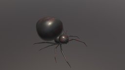 Low poly stylized spider