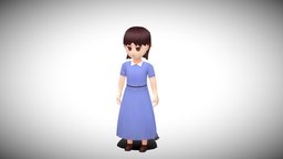 Stylized NPC rpg, toon, npc, villager, game-ready, peasant, jrpg, game-asset, topdown, character, handpainted, girl, cartoon, game, lowpoly, mobile, gameasset, female, stylized, fantasy, gameready, noai
