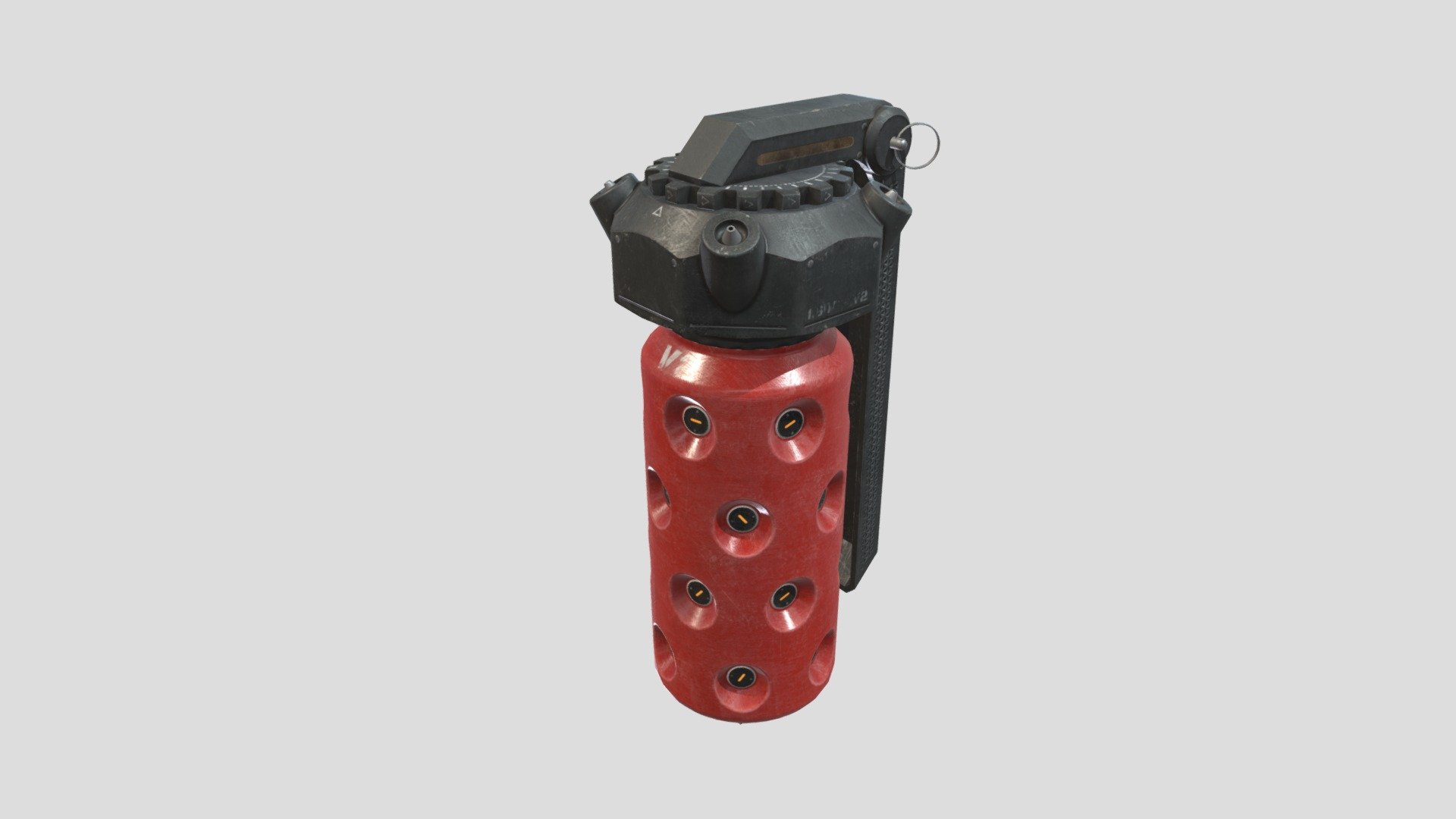 This Sci-fi Flashbang Grenade is a great model for use in any military, action, or battle scene. The model is Highly Detailed and Seperated into different meshes for easy animation. The model is viewable from all angles and distances. The Canister at the bottom can be seperated into its own texture group and adjusted with a hue saturation value node to create any color grenade you want !

This Includes:

The Mesh (7 Parts of the Grenade)
4K and 2K Texture Set (Albedo, Metallic, Roughness, Normal, Height)
The mesh is UV Unwrapped with vertex colors for easy retexturing 3d model