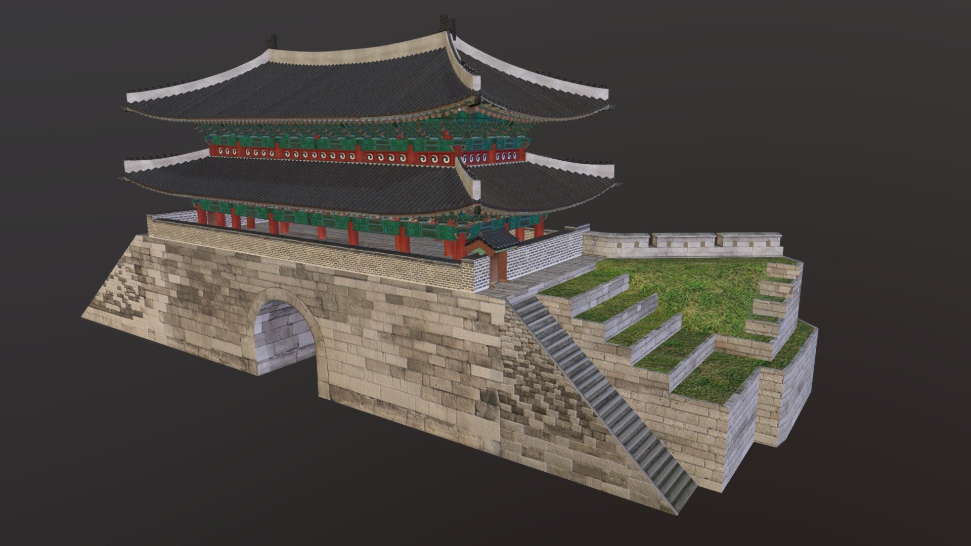 Korea National Treasure_001_서울 숭례문 - 3D model by Dcarrick 3d model