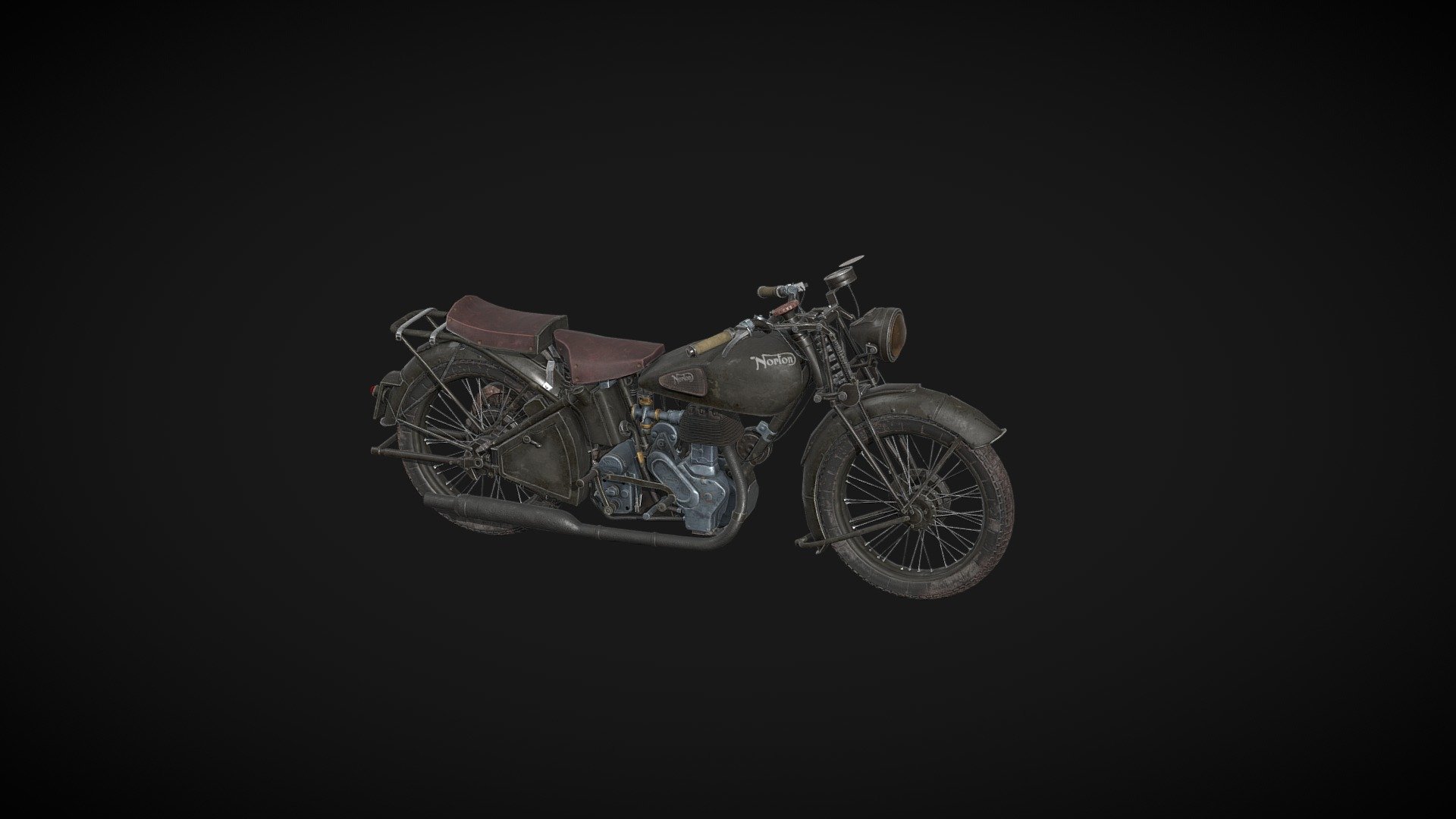 Norton 16-H Motorcycle - 3D model by ImLiteral 3d model