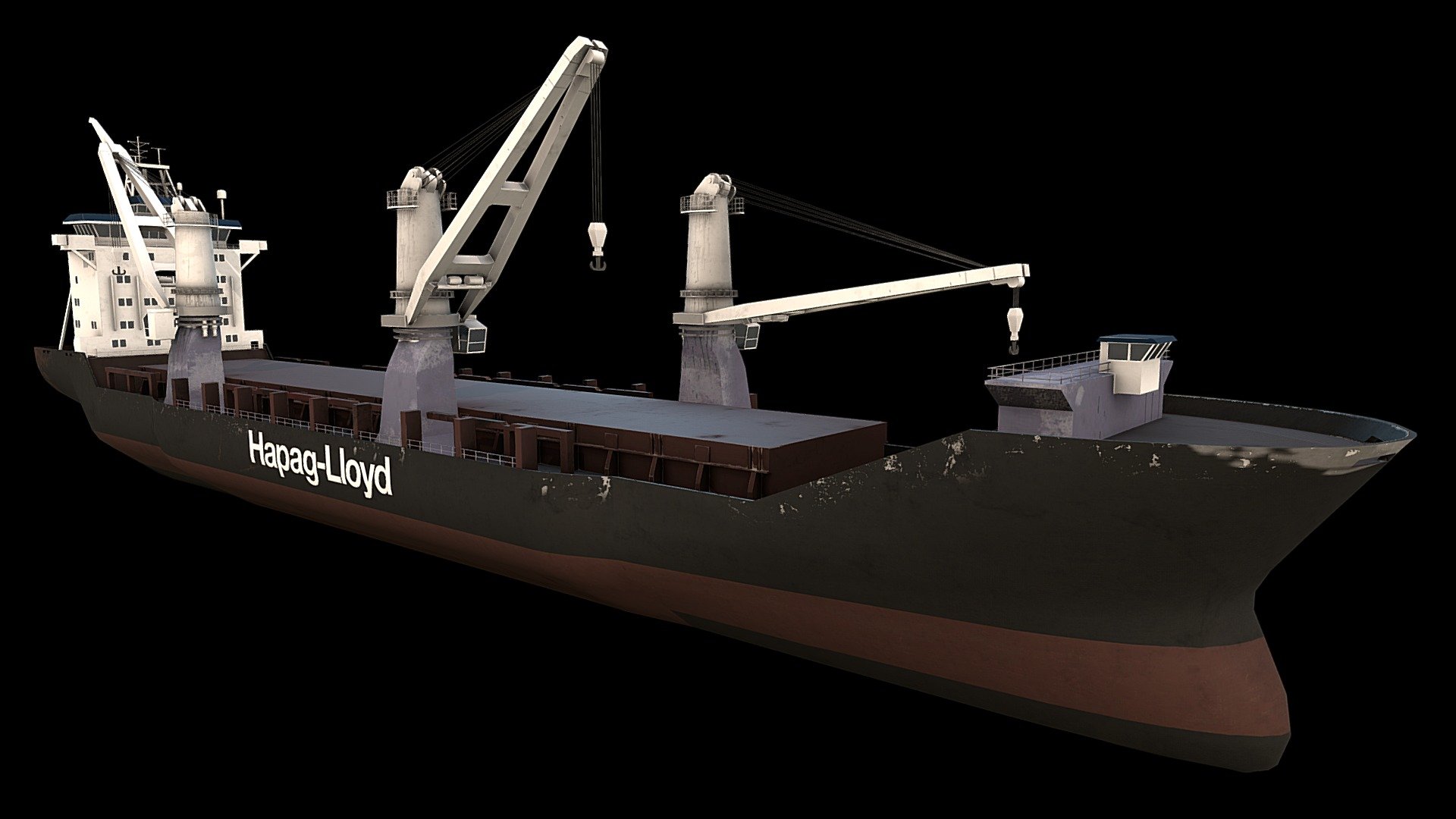 Heavy Lift Multi Purpose Cargo Ship Hapag-Lloyd

Additional file contains: 8 x textures in native 4K: 2 x base diffuse and 2 x specular diffuse (with gently baked in AO), 2 x gloss, 2 x norm, 1 x 1K base for windows glass. Contained are also the file formats .fbx, .obj, .3ds and .max (native 2014) 3d model
