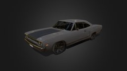 1970s Muscle Car muscle, classic, automotive, old, coupe, game-ready, blender, vehicle, car